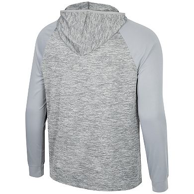 Men's Colosseum Gray Alabama Crimson Tide Cybernetic Raglan Quarter-Zip Hooded Top