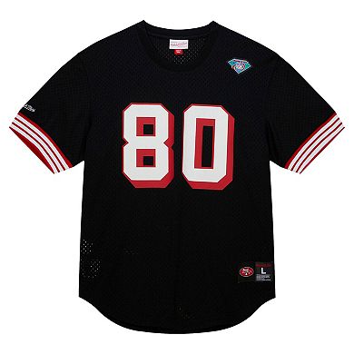 Men's Mitchell & Ness Jerry Rice Black San Francisco 49ers Retired Player Name & Number Mesh Top