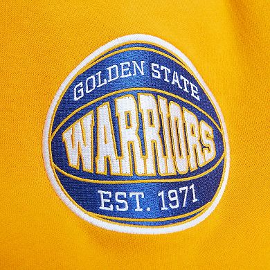 Men's Mitchell & Ness Royal Golden State Warriors Hardwood Classics Vintage All Over 3.0 Pullover Sweatshirt