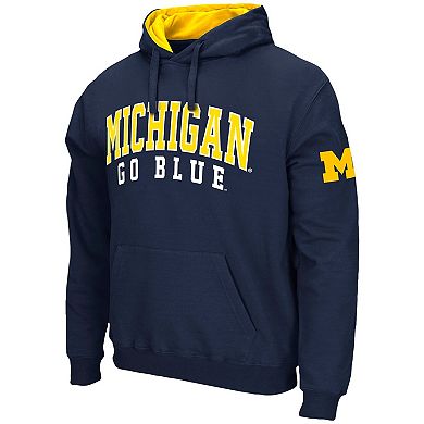 Men's Colosseum Navy Michigan Wolverines Double Arch Pullover Hoodie