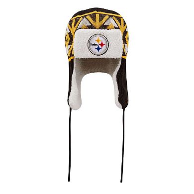 Men's New Era  Black Pittsburgh Steelers  Knit Trapper Hat