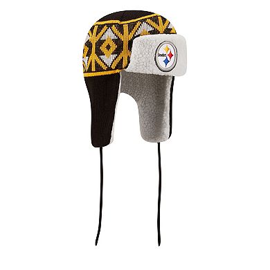 Men's New Era  Black Pittsburgh Steelers  Knit Trapper Hat