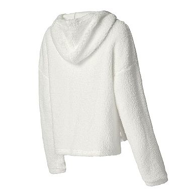 Women's Concepts Sport  White Philadelphia Eagles Fluffy Pullover Sweatshirt & Shorts Sleep Set