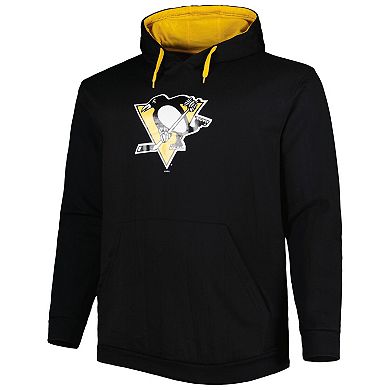 Men's Black Pittsburgh Penguins Logo Big & Tall Fleece Pullover Hoodie