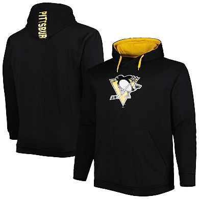 Men's Black Pittsburgh Penguins Logo Big & Tall Fleece Pullover Hoodie