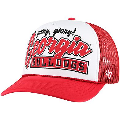 Men's '47 White/Red Georgia Bulldogs Article Foam Front Trucker Hat