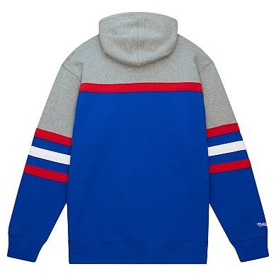 Men's Mitchell & Ness Royal/Heather Gray Buffalo Bills Head Coach Pullover Hoodie