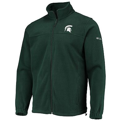 Men's Columbia Green Michigan State Spartans Flanker III Fleece Team Full-Zip Jacket