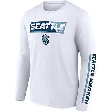 Men's Fanatics Branded White Seattle Kraken Breakaway Combo Long Sleeve T-Shirt