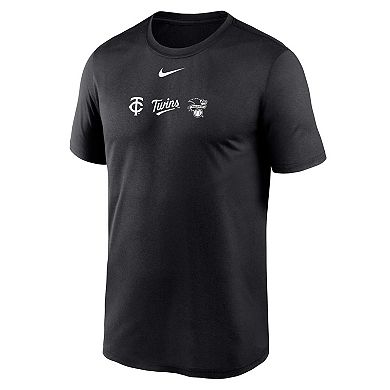 Men's Nike Black Minnesota Twins Fashion Over Shoulder Logo Legend T-Shirt