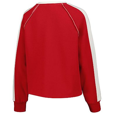 Women's Gameday Couture Cardinal Arkansas Razorbacks Blindside RaglanÂ Cropped Pullover Sweatshirt