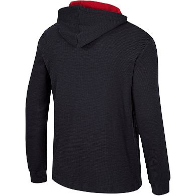 Men's Colosseum Black Ohio State Buckeyes Affirmative Thermal Hoodie Long Sleeve T-Shirt