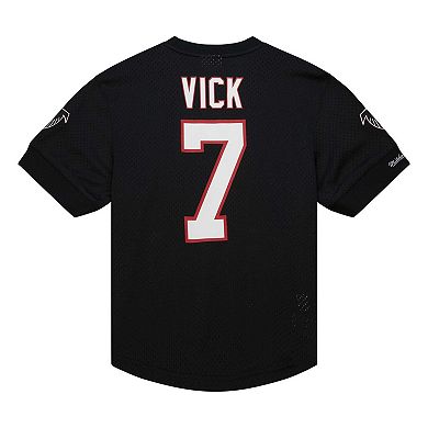 Men's Mitchell & Ness Michael Vick Black Atlanta Falcons Retired Player Name & Number Mesh Top