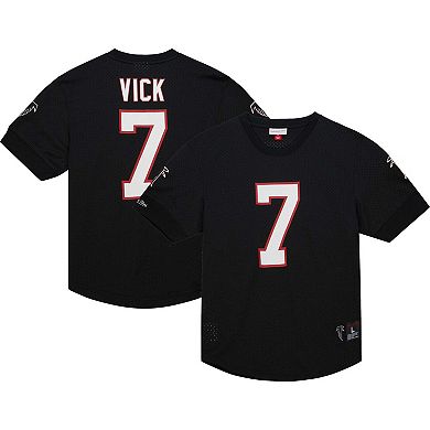 Men's Mitchell & Ness Michael Vick Black Atlanta Falcons Retired Player Name & Number Mesh Top