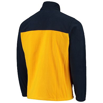 Men's Columbia Navy/Maize Michigan Wolverines Flanker III Fleece Team Full-Zip Jacket