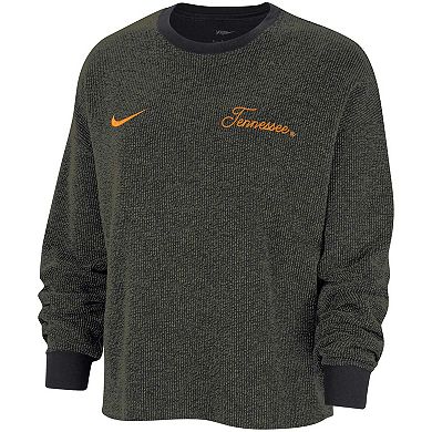 Women's Nike  Black Tennessee Volunteers Yoga Script Pullover Sweatshirt