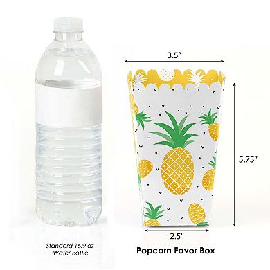 Big Dot Of Happiness Tropical Pineapple - Summer Party Favor Popcorn Treat Boxes - Set Of 12