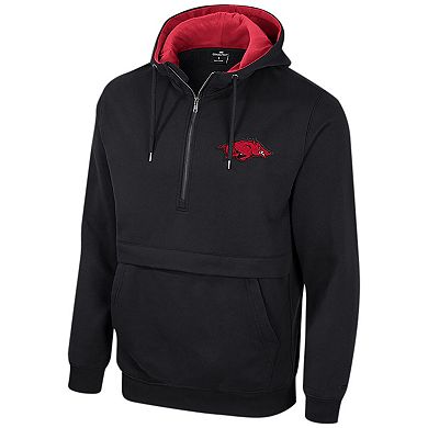 Men's Colosseum Black Arkansas Razorbacks Half-Zip Hoodie