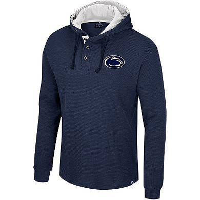 Men's Colosseum Navy Penn State Nittany Lions Affirmative Thermal Hoodie Long Sleeve T-Shirt