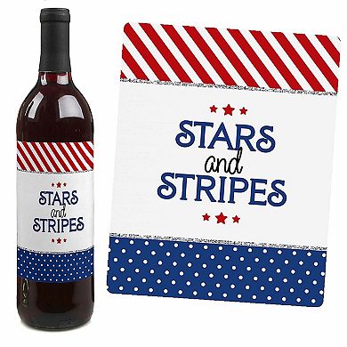 Big Dot Of Happiness 4th Of July - Independence Day Decor - Wine Bottle Label Stickers - 4 Ct