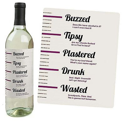 Big Dot Of Happiness Sip Happens - Funny Gift For Women - Wine Bottle Label Stickers - 4 Ct