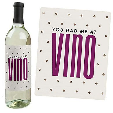 Big Dot Of Happiness Sip Happens - Funny Gift For Women - Wine Bottle Label Stickers - 4 Ct