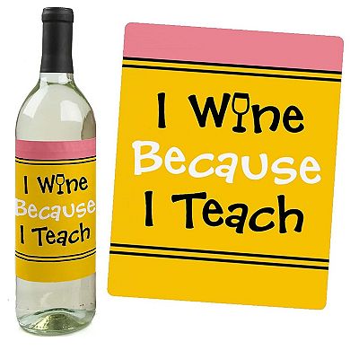 Big Dot Of Happiness Best Teacher Gift Appreciation Christmas Wine Bottle Label Stickers 4 Ct