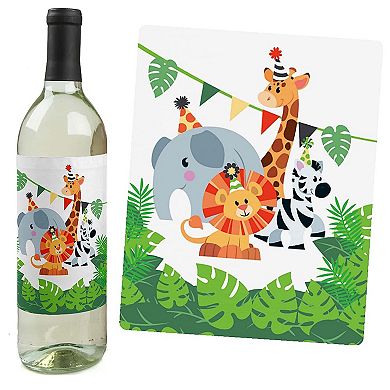 Big Dot Of Happiness Jungle Party Animals Safari Animal Party Wine Bottle Label Stickers 4 Ct