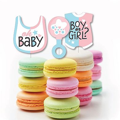 Big Dot Of Happiness Baby Gender Reveal Dessert Cupcake Toppers Party Clear Treat Picks 24 Ct