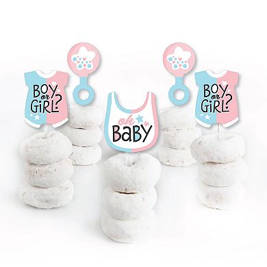 Big Dot Of Happiness Baby Gender Reveal Dessert Cupcake Toppers Party Clear Treat Picks 24 Ct