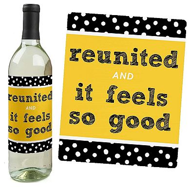 Big Dot Of Happiness Class Reunion - Decor For Women & Men - Wine Bottle Label Stickers 4 Ct