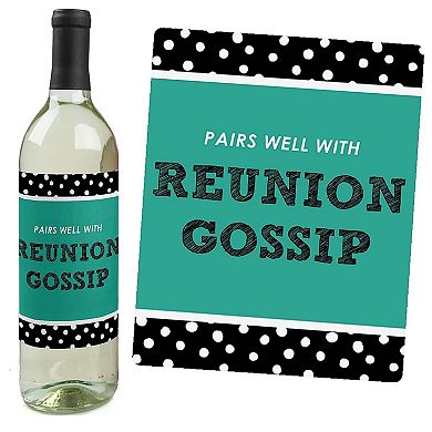 Big Dot Of Happiness Class Reunion - Decor For Women & Men - Wine Bottle Label Stickers 4 Ct