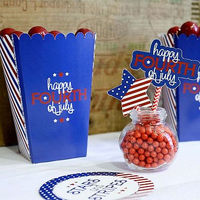 Big Dot Of Happiness 4th Of July - Independence Day Party Favor Popcorn Treat Boxes - 12 Ct