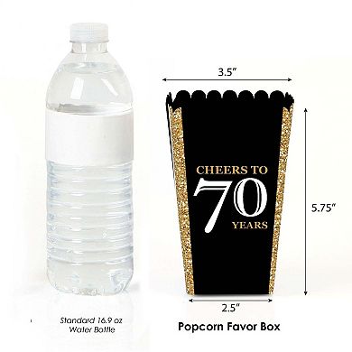 Big Dot Of Happiness Adult 70th Birthday Gold Birthday Party Favor Popcorn Treat Boxes 12 Ct