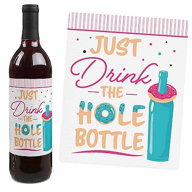 Big Dot Of Happiness Donut Worry, Let's Party Doughnut Party Wine Bottle Label Stickers 4 Ct