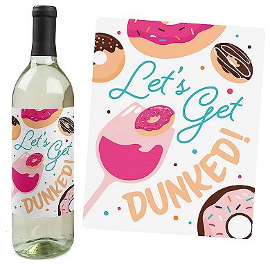 Big Dot Of Happiness Donut Worry, Let's Party Doughnut Party Wine Bottle Label Stickers 4 Ct