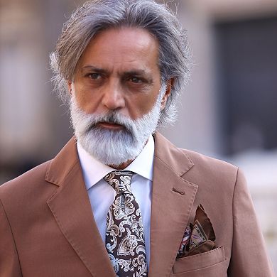 Novara - Extra Long Printed Silk Tie For Men