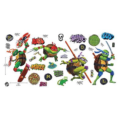 RoomMates Teenage Mutant Ninja Turtles Mayhem Peel and Stick Wall Decals 33-piece Set