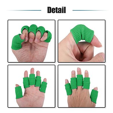 40pcs Breathable Finger Sleeves Braces Support Elastic Compression Black Green