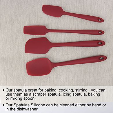 Silicone Spatula Set 4 Pcs Heat Resistant Non Stick for Kitchen Cooking