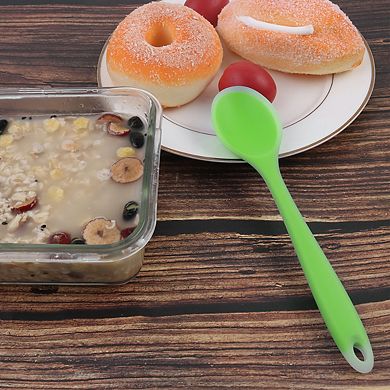 Silicone Dinner Dessert Spoon Serving Utensil For Kitchen Restaurant Coral