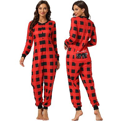 Long Sleeve Loungewear Plaid  Family Pajama Sets Men's
