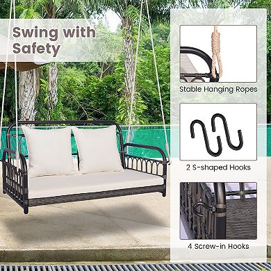 2-person Outdoor Hanging Chair With Ropes