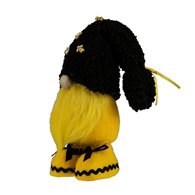 Northlight Black & Yellow High Pile Fleece Bumblebee Springtime Gnome Table Decor