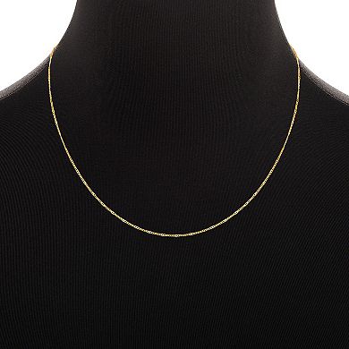 PRIMROSE 18k Gold Over Silver Diamond Cut Curb Chain Necklace