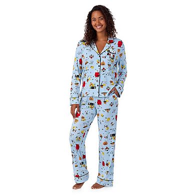 Women's Beauty Sleep Social Marcie Peanuts Halloween Long Sleeve Top & Pants Pajama Set