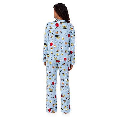 Women's Beauty Sleep Social Marcie Peanuts Halloween Long Sleeve Top & Pants Pajama Set