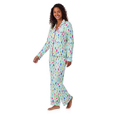 Women's Beauty Sleep Social Lydia Halloween Long Sleeve Top & Bottoms Pajama Set