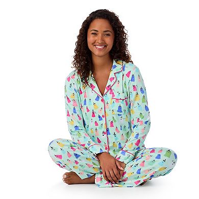 Women's Beauty Sleep Social Lydia Halloween Long Sleeve Top & Bottoms Pajama Set