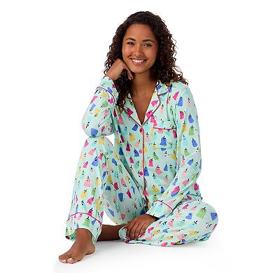 Women's Beauty Sleep Social Lydia Halloween Long Sleeve Top & Bottoms Pajama Set